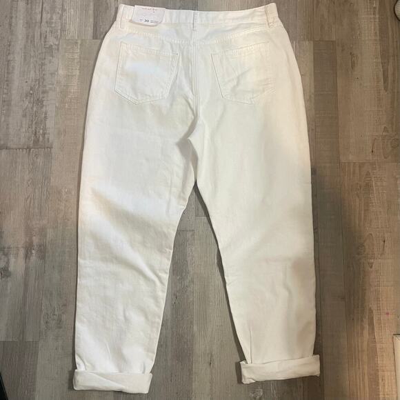 NWT Loft High Rise Slim Pocket Boyfriend Jeans in White Sz 10/30 - Picture 2 of 14